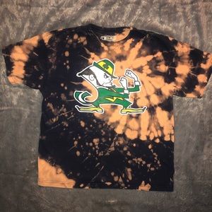 🍀 Notre Dame fighting Irish bleach tie dye shirt